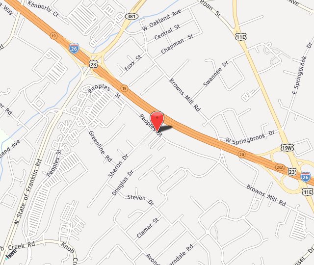 Location Map: 2800 Peoples St #80 Johnson City, TN 37604